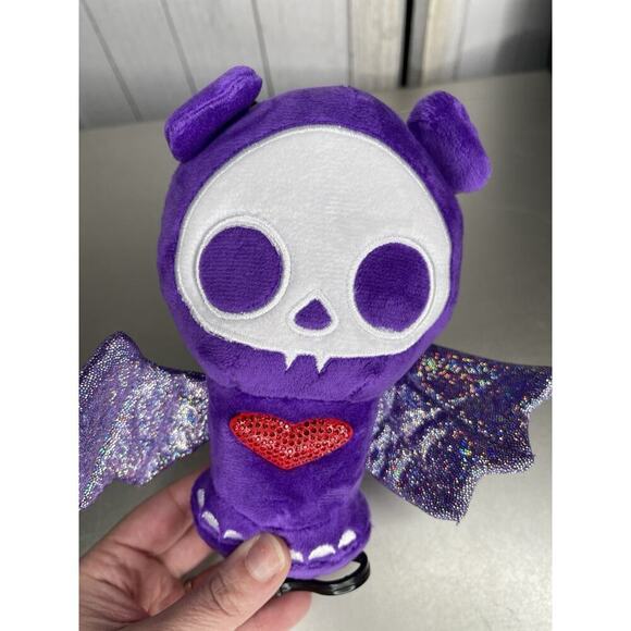 New! Dolls Kill x Skelanimals Diego Plush Keychain Bag Charm Bright Purple - Picture 2 of 3